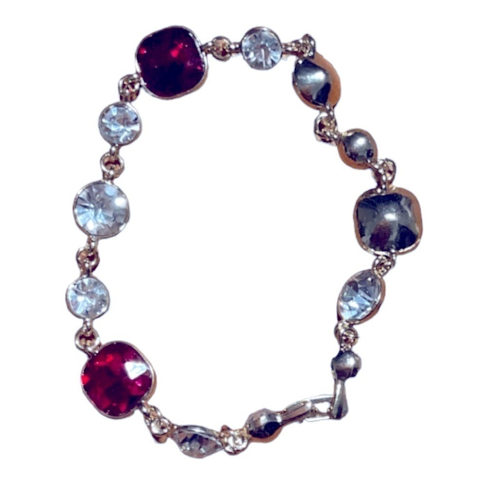 Red and Clear stones Gold Braclet​​​​​​​​​